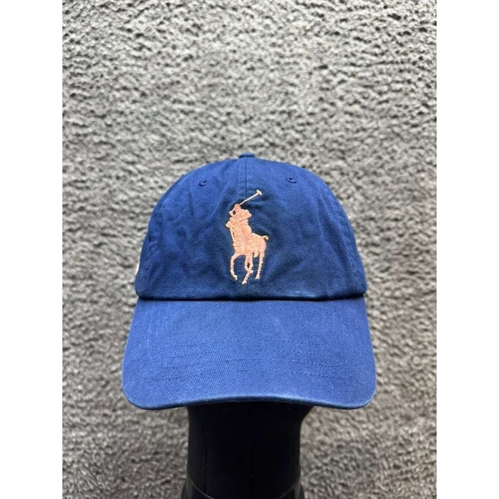 Vintage Polo Ralph Lauren Big Pony Embroidered Strapback Hat Blue Adult One Size